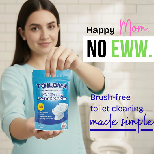 Toilova - Toilet Cleaning Foam Powder - STARTER PACK(One Time Use)