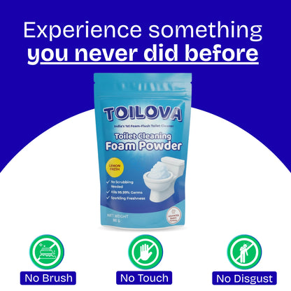 Toilova - Toilet Cleaning Foam Powder - STARTER PACK(One Time Use)