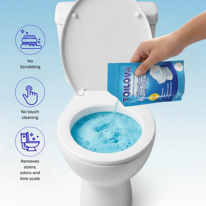 Toilova - Toilet Cleaning Foam Powder - STARTER PACK(One Time Use)